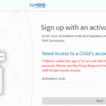 HSHSMychart Sign Up With Activation Code